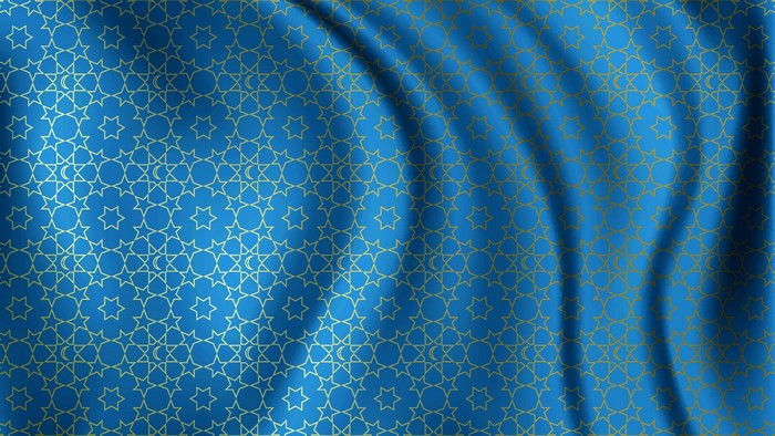 4K Blue Fabric with Geometric Pattern