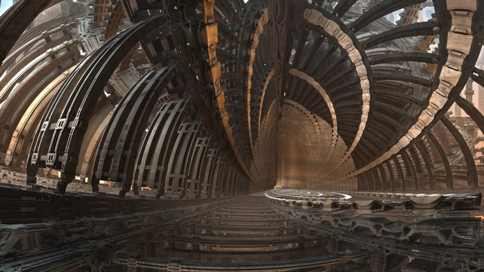 3D fractal architecture with metallic structures