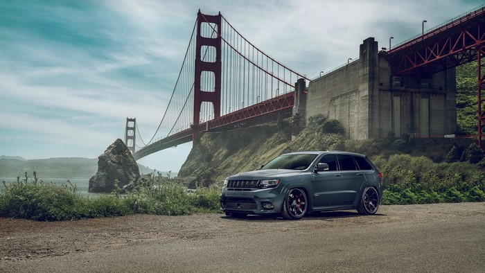Jeep Grand Cherokee SRT8 near Golden Gate Bridge