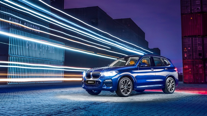Blue 2018 BMW X3 xDrive 30i M-Sport 4K