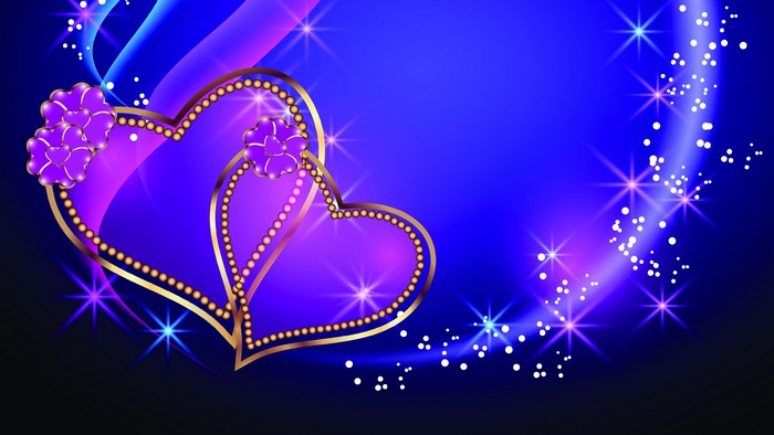 4K Hearts with Flowers and Stars