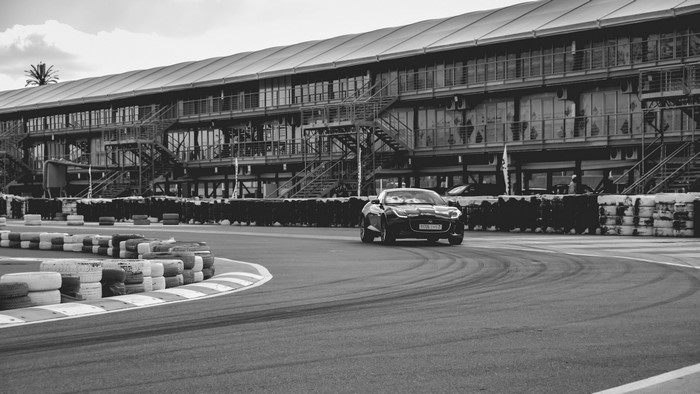 Jaguar F-Type on a race track