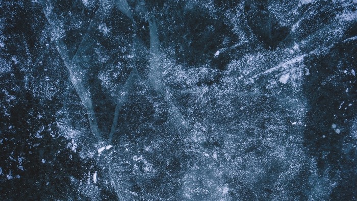 Close-up of cracked ice surface