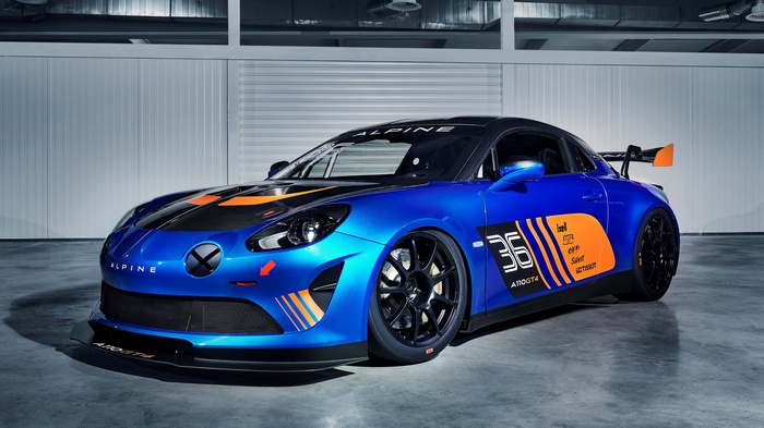 Alpine A110 GT4 race car at Geneva Motor Show 2018