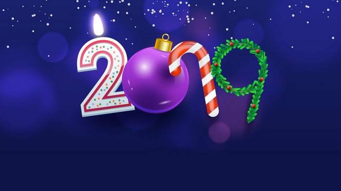 2019 New Year celebration with ornaments