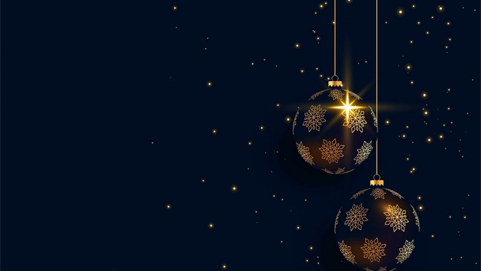 4K New Year Ornaments with Snowflakes