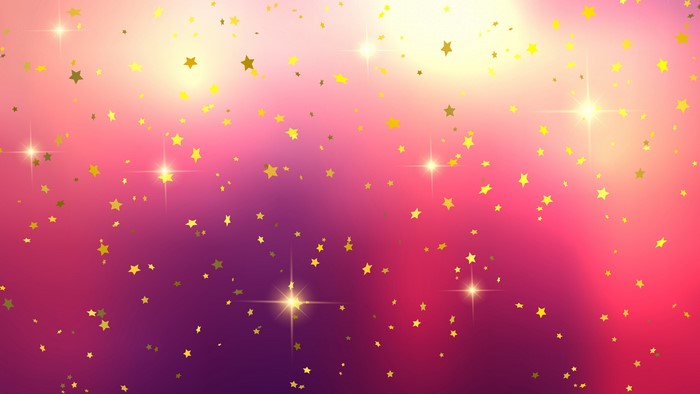 4K Background with Golden Stars and Bokeh