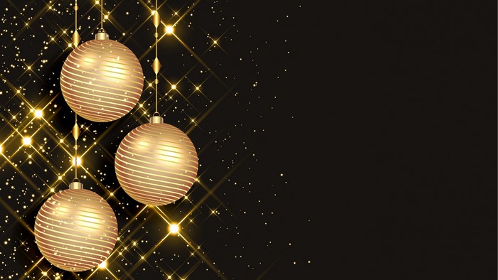 4K New Year Golden Ornaments