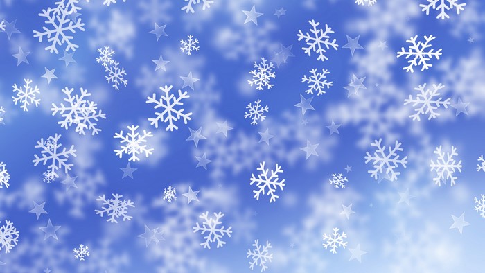 4K Winter Snowflakes and Stars Background