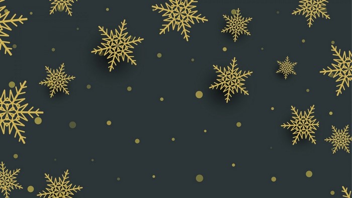 Golden snowflakes on a dark background
