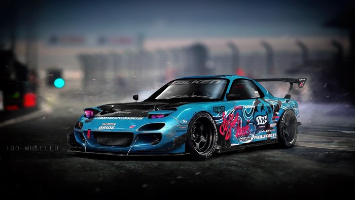 Mazda RX-7 Drift Car with Falken Tires