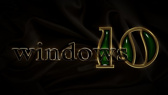 Windows 10 Logo on Black Silk