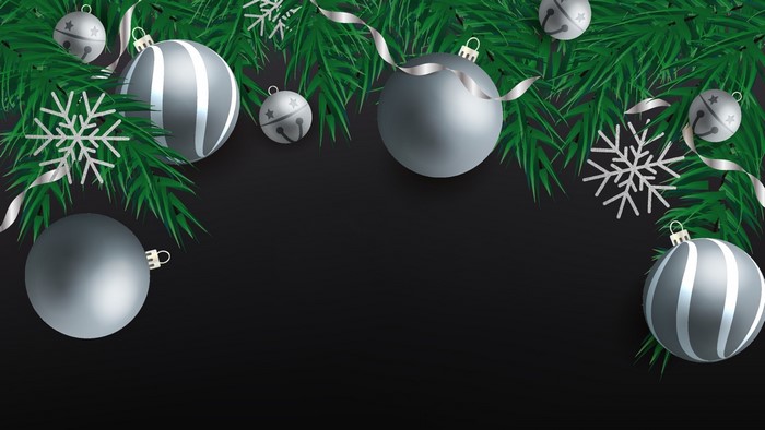 Christmas Ornaments and Pine Branches