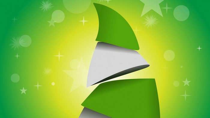 Abstract Christmas Tree with Stars and Circles