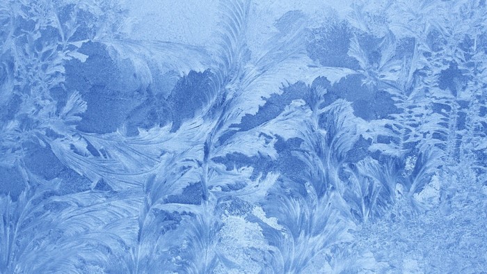 Frosty pattern on blue background
