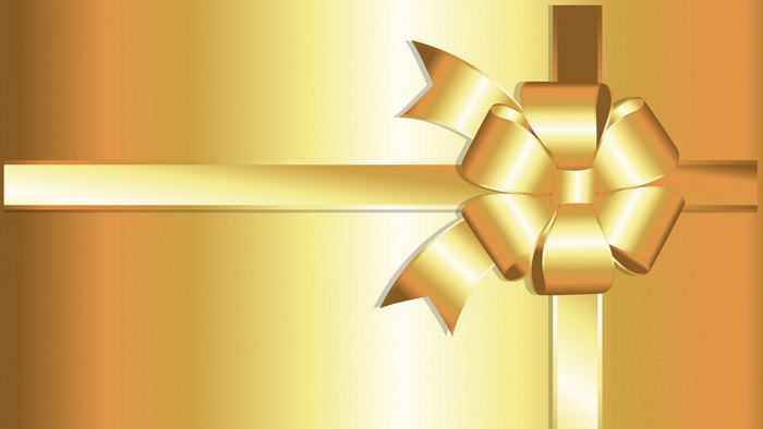 Golden Gift Bow with Ribbon