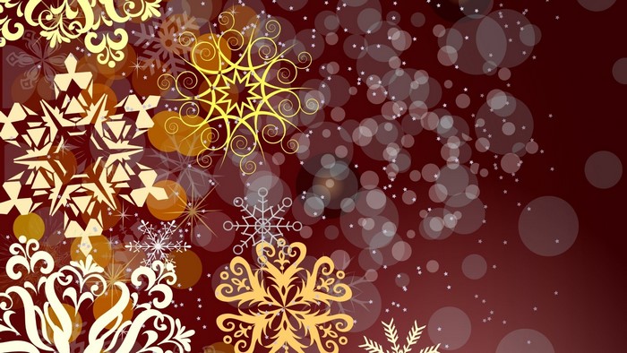 Winter snowflakes and bokeh lights