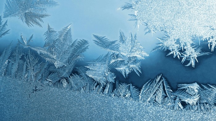 Frost patterns on a window