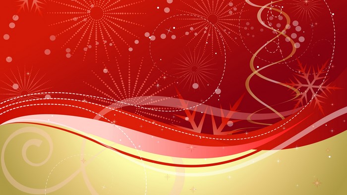 4K Winter Background with Red and Gold Swirls