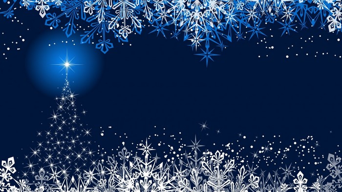 New Year Snowflakes and Christmas Tree