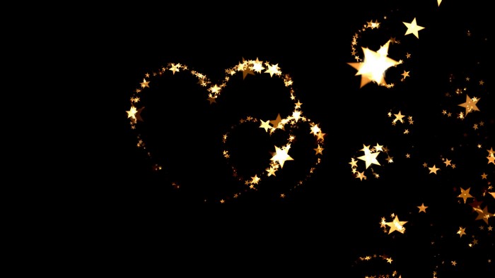 Golden Stars Forming Hearts