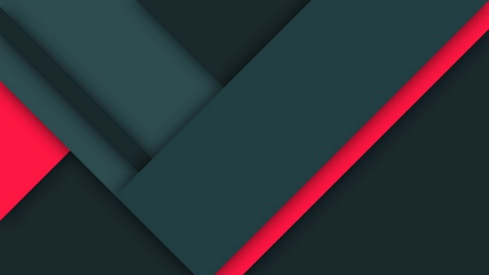 Geometric Material Design with Red and Teal Accents