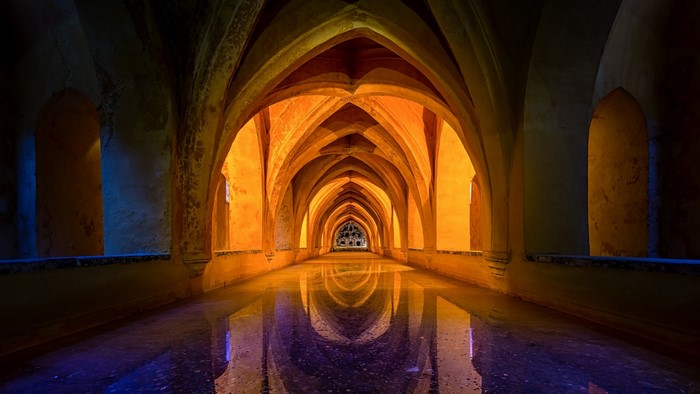 Arches with reflection in water
