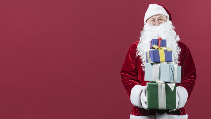 Santa Claus holding gifts