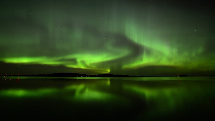 Northern Lights over water