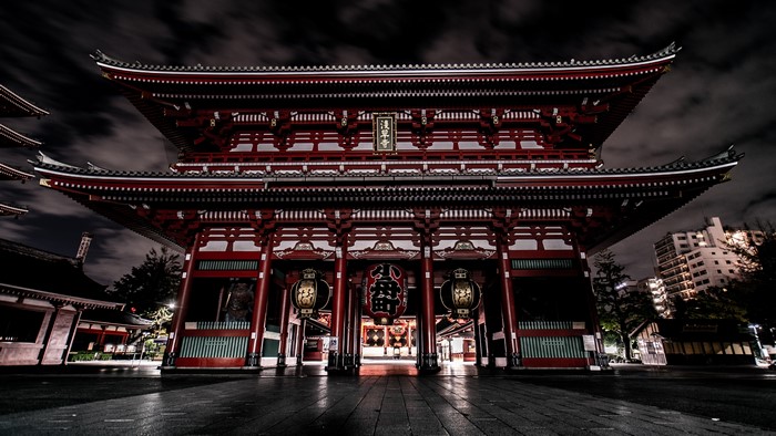 4K Asakusa Shrine at Night
