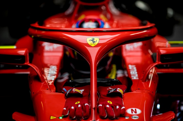 Ferrari SF71H Formula 1 car cockpit