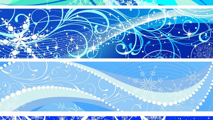 4K Vector Graphics with Snowflakes and Swirls