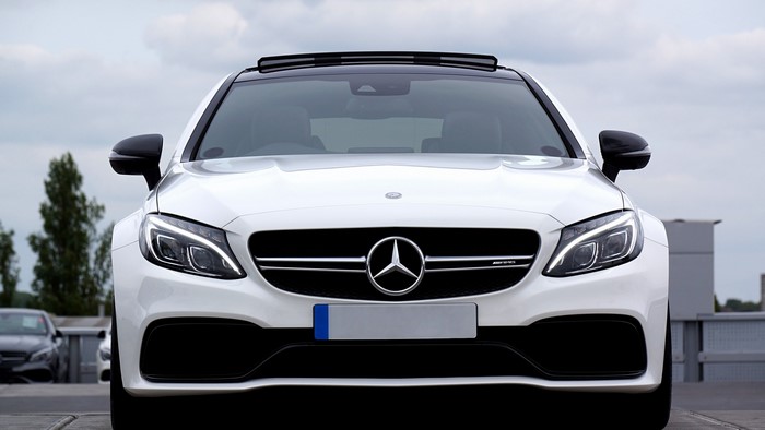White Mercedes-Benz C63 AMG Coupe