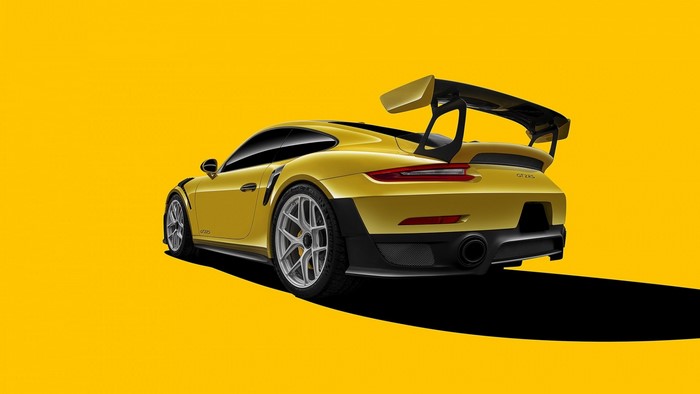 Yellow Porsche 911 GT2 RS