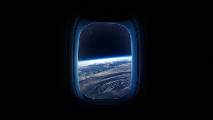 View of Earth from an airplane window