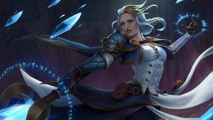 Jaina Proudmoore from World of Warcraft casting a spell