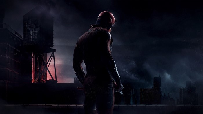 Daredevil on a rooftop at night