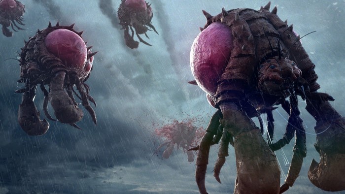 StarCraft II Zerg creatures in rain