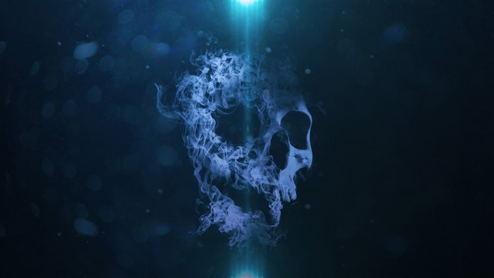 4K Skull made of smoke