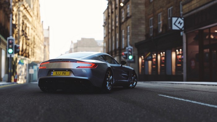 Aston Martin One-77 on a city street