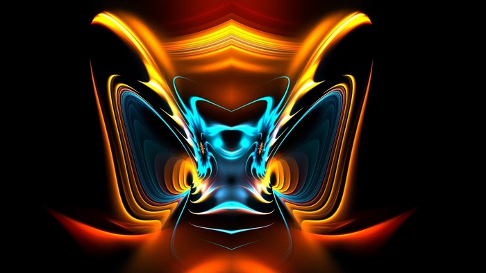 Abstract fractal art with glowing lights