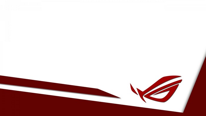 Asus ROG logo on white and red background