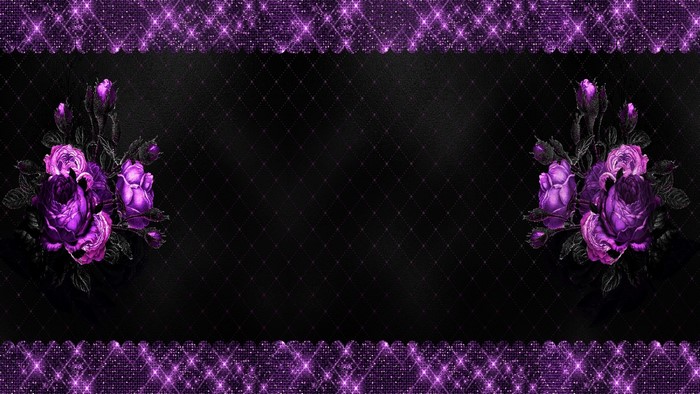Purple Roses with Glittering Borders