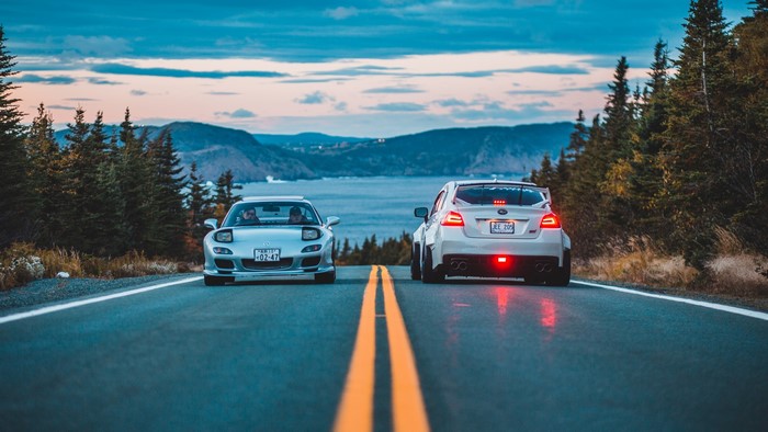 4K Japanese Cars on Coastal Road