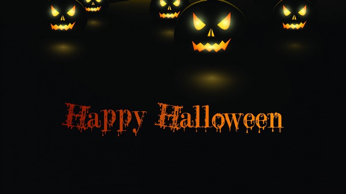 4K Halloween Pumpkins and Text