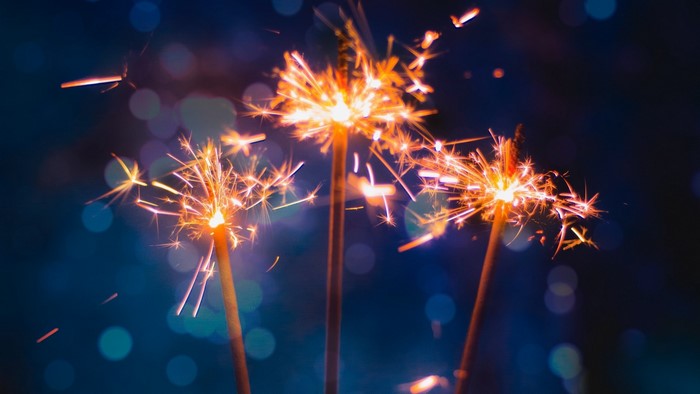 Sparklers with Bokeh Background