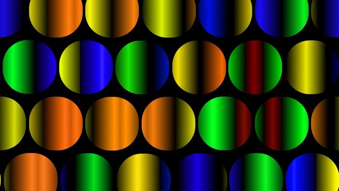 Abstract circles with gradient colors on black background