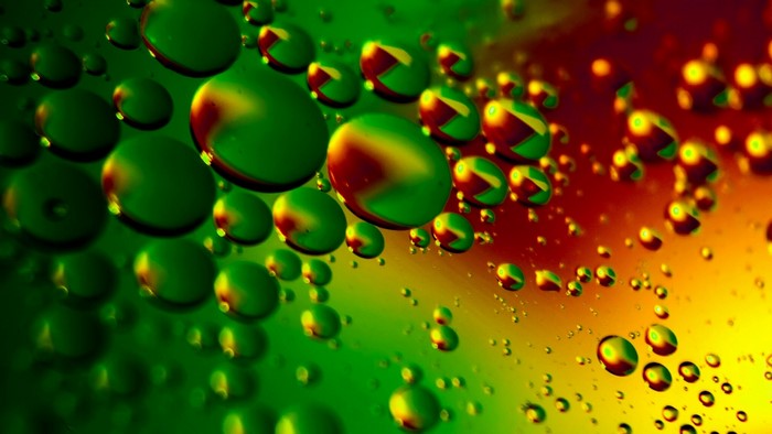 Oil Drops on Colorful Background