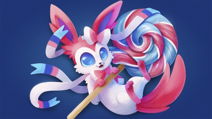 Sylveon Holding Colorful Lollipop
