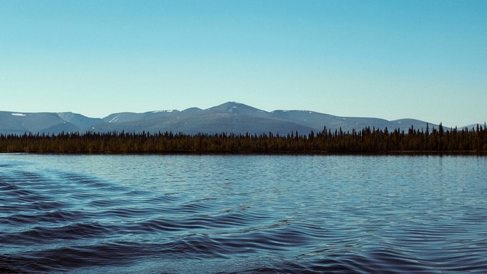 Lake with Forest and Mountains